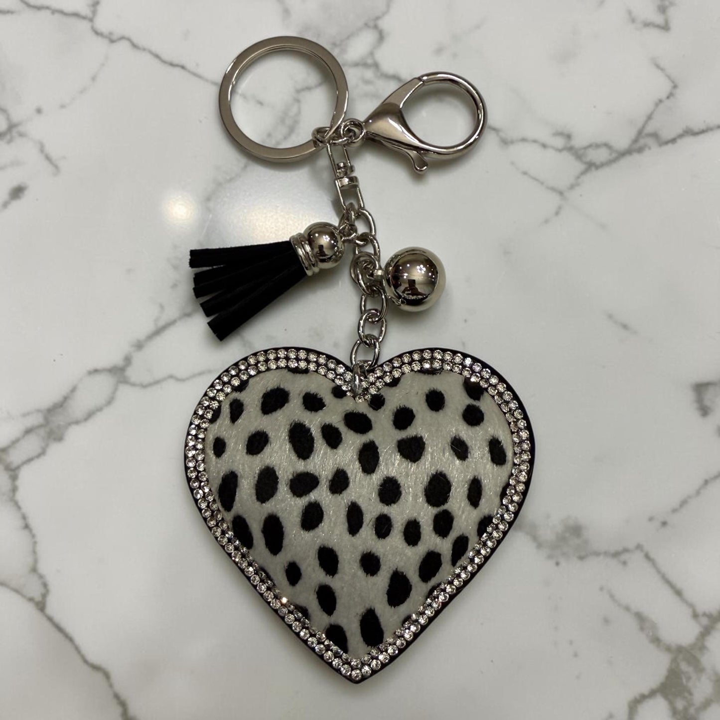 Spotted Heart Keychain
