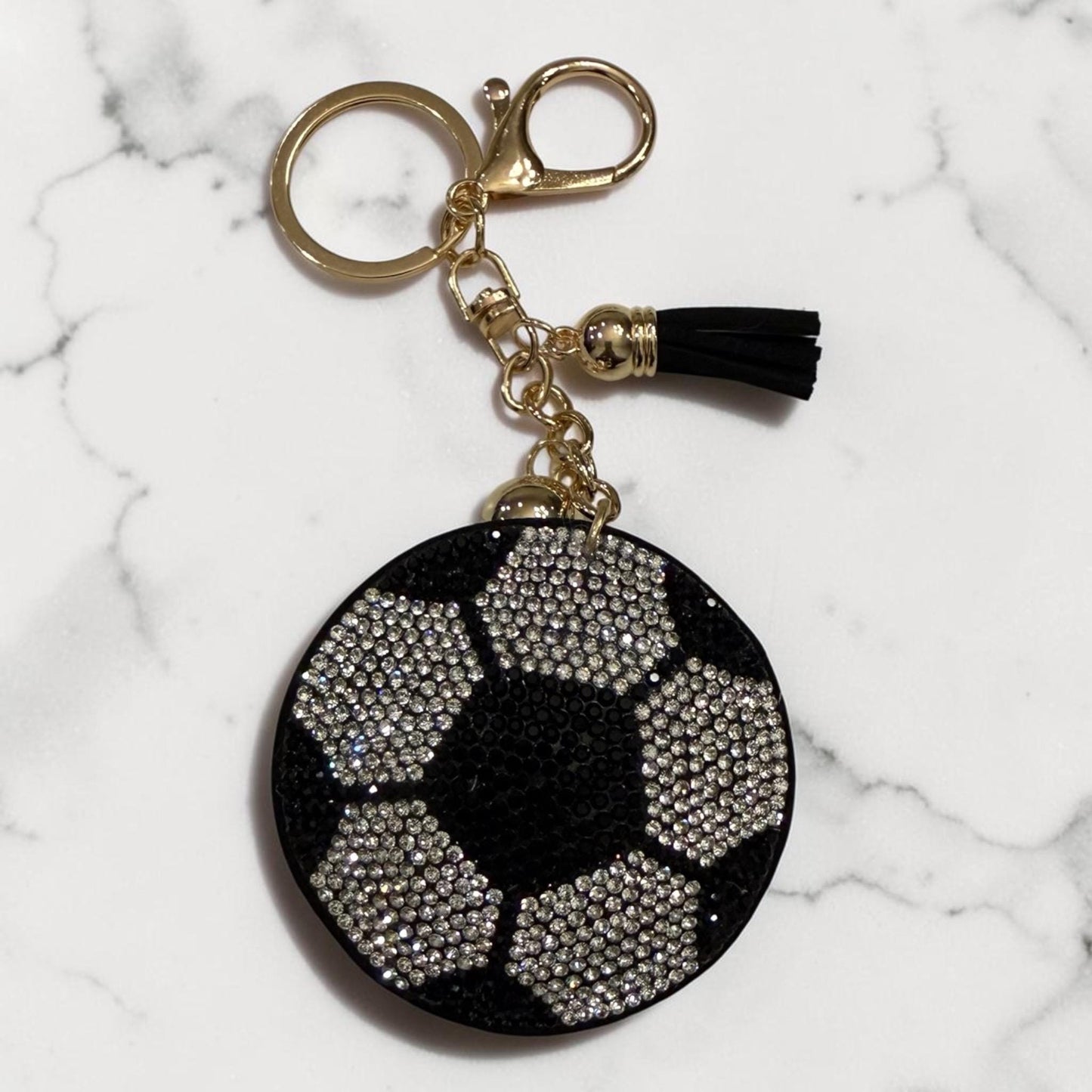 Rhinstone Soccer Keychain