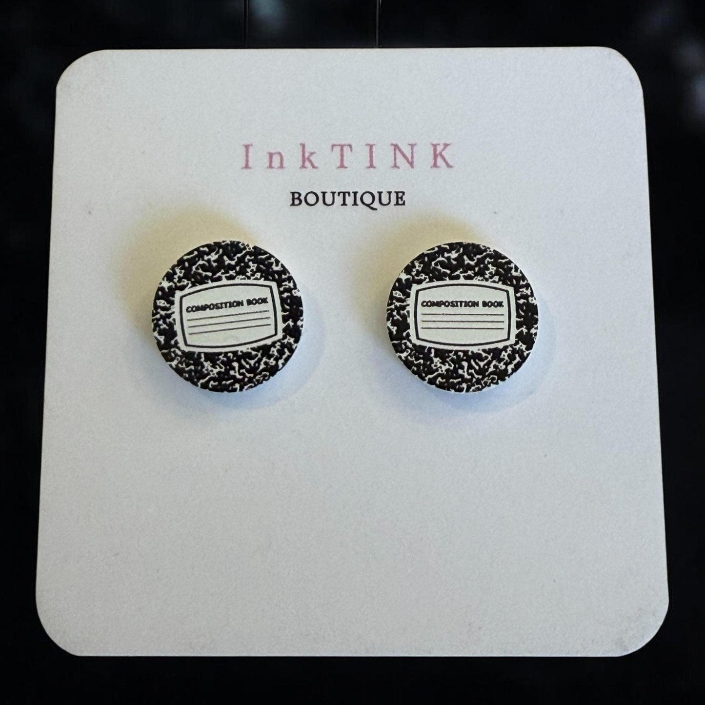 Composition Notebook Stud Earrings
