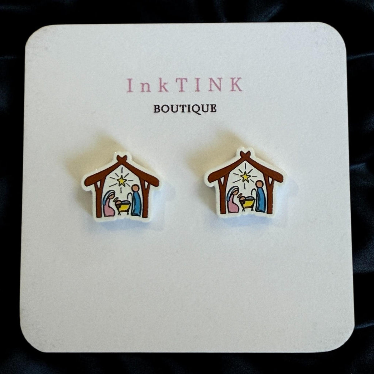 Nativity Scene Stud Earrings
