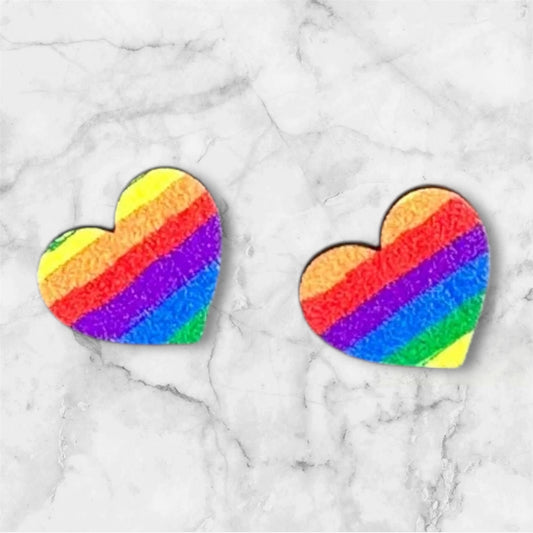 Rainbow Heart Earrings