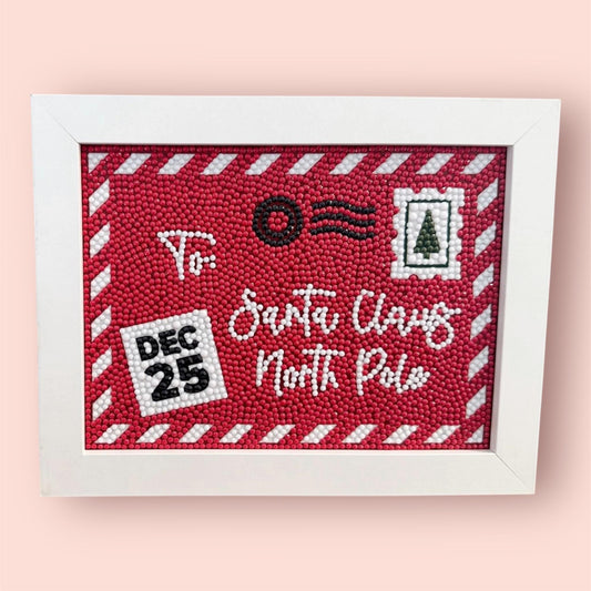 Santa Post Card. Diamond Art Kit. Fun. Craft Kit. Crafting.Christmas Present. Present for her. Mother Days. Art. Diamond Art.