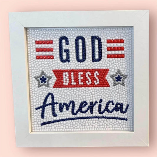 God Bless America Diamond Art Kit. Fun. Craft Kit. Crafting. Diamond Art. Diamond Painting