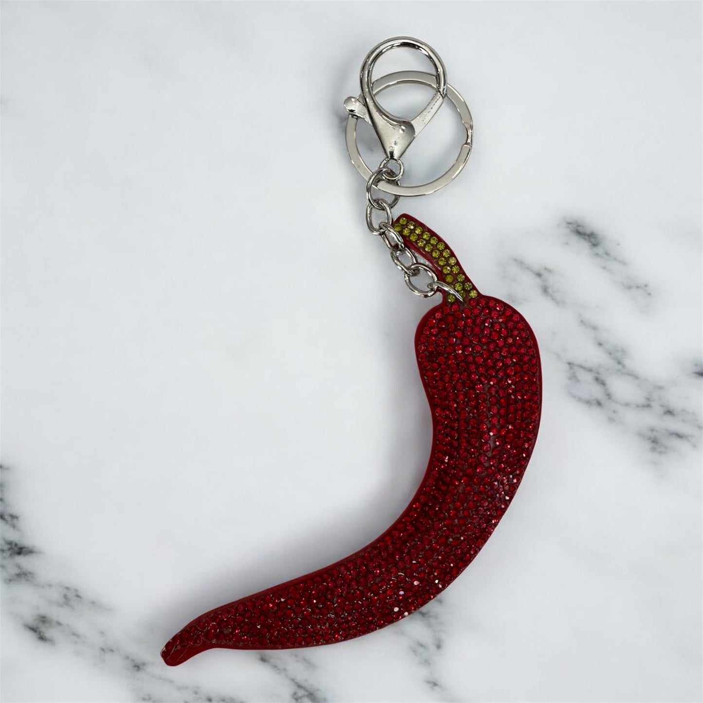 Rhinestone Chile Keychain