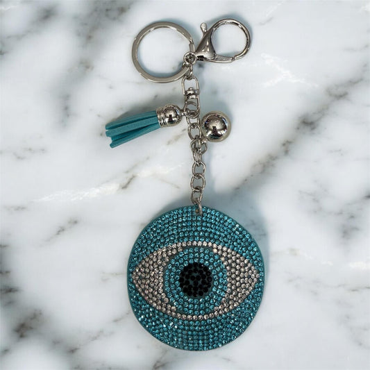 Sparkling Evil Eye Rhinestone Keychain