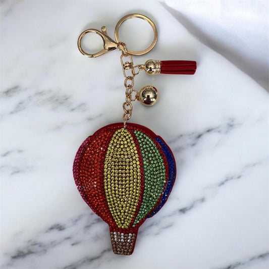 Rhinestone Hot Air Balloon Keychain