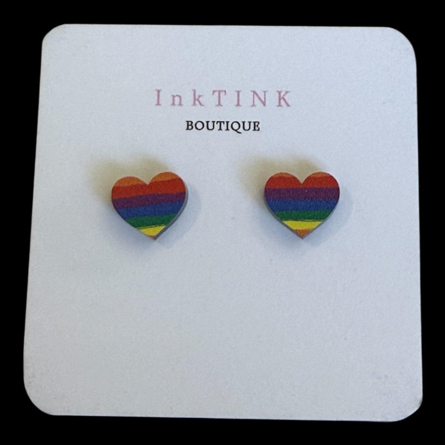 Rainbow Heart Stud Earrings