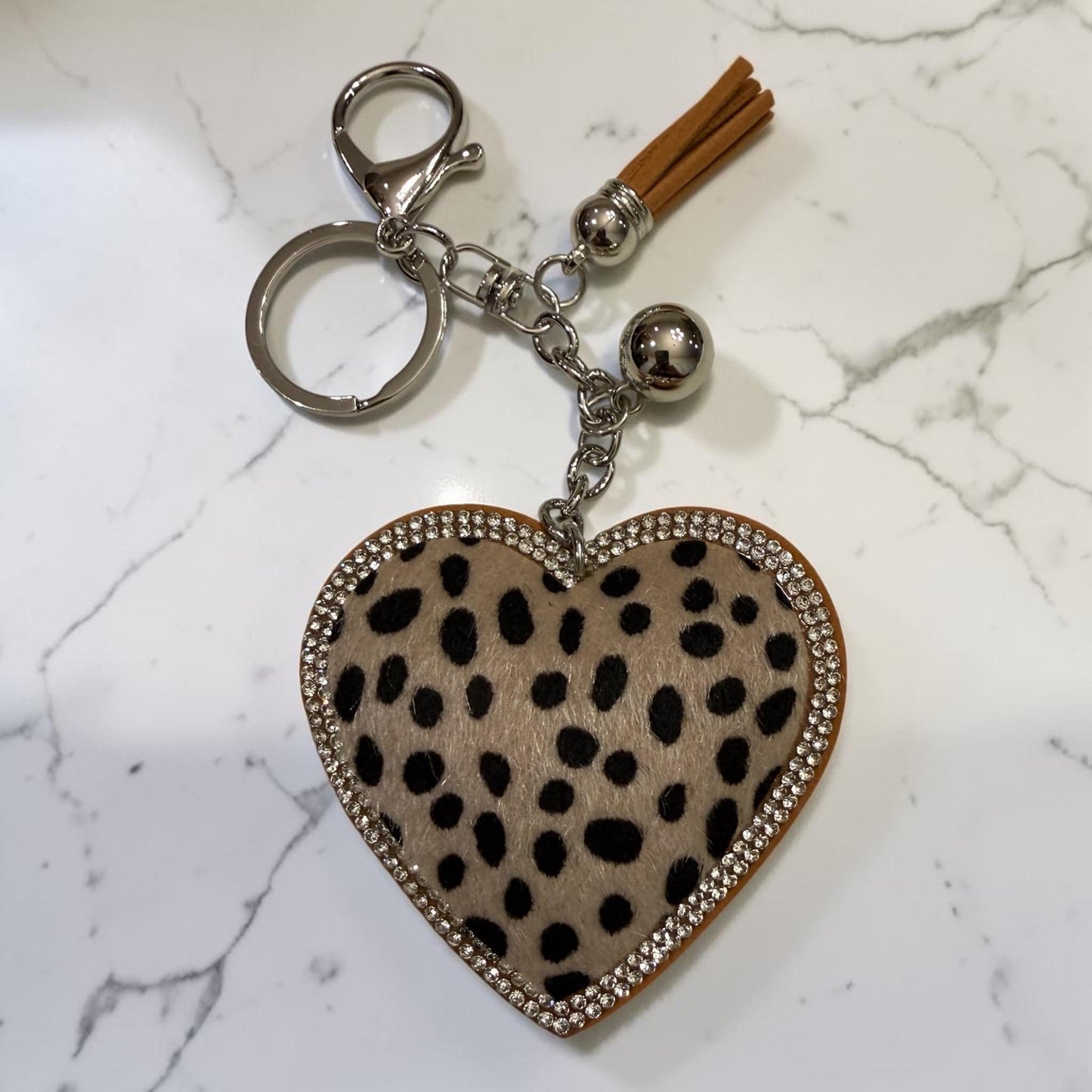 Leopard Heart Keychain