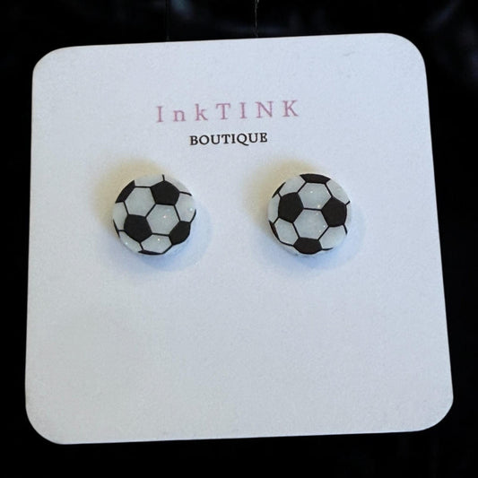 Soccer Ball Stud Earrings