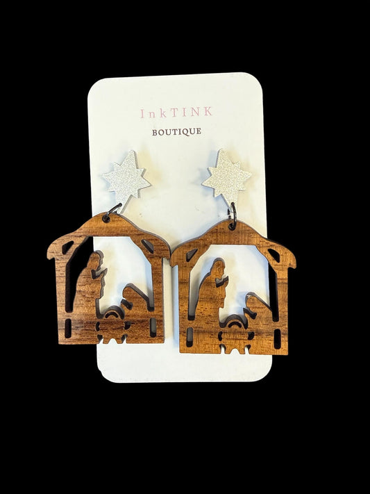 Nativity Scene Dangle Earrings